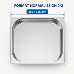 Bac Gastro GN 2/3 Inox — 40 mm, 3 L, Lavastoviglie