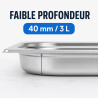 Bac Gastro GN 2/3 Inox — 40 mm, 3 L, Lavastoviglie