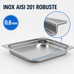 Bac Gastro GN 2/3 Inox — 40 mm, 3 L, Lavastoviglie