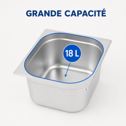 Bac Gastro GN 2/3 Inox 18 L - Profondità 200 mm