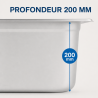 Bac Gastro GN 2/3 Inox 18 L - Profondità 200 mm