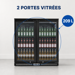 Retrobar Refrigerato 209 L 2 Porte in Vetro — Ventilato