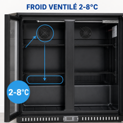 Retrobar Refrigerato 209 L 2 Porte in Vetro — Ventilato