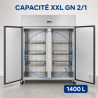 Armadio Refrigerato Positivo 1400 L Inox GN 2/1 – 2 Porte