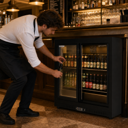 Retrobar Refrigerato 212 L 2 Porte Scorrevoli Nero