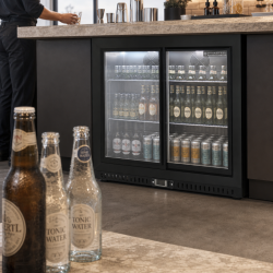 Retrobar Refrigerato 212 L 2 Porte Scorrevoli Nero