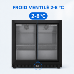 Retrobar Refrigerato 212 L 2 Porte Scorrevoli Nero