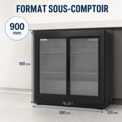 Retrobar Refrigerato 212 L 2 Porte Scorrevoli Nero