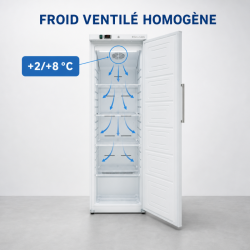 Armadio Refrigerato Ventilato 306 L +2/+8 °C Porta Piena