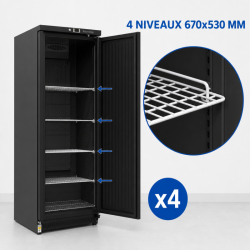 Armoire Réfrigérée Positive 376 L Noire 0/+8 °C