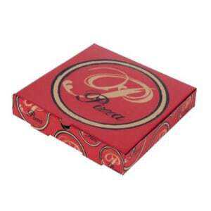 Scatola per Pizza Rossa - 33 x 33 cm - Eco-sostenibile - Lotto da 100