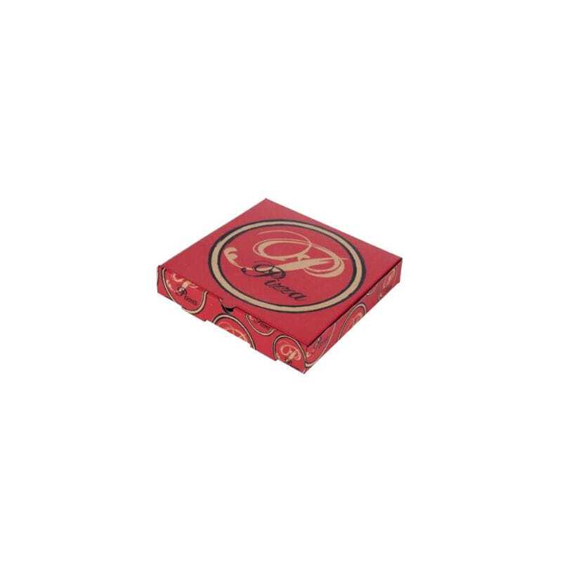 Scatola per Pizza Rossa - 33 x 33 cm - Eco-sostenibile - Lotto da 100