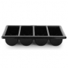 Black Cutlery Tray - 4 Compartments Hendi