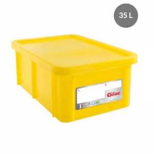 Vasca Rettangolare 35 L + Coperchio Giallo HACCP