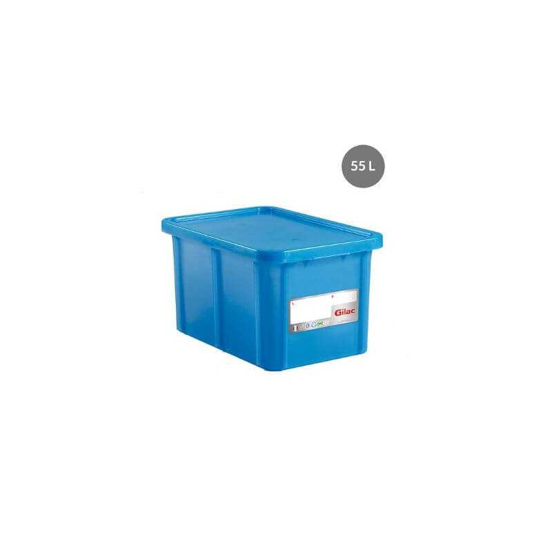 Contenitore HACCP Rettangolare con Coperchio - 55 L - Blu