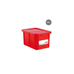 Rectangular Bin 55 L + Red Lid HACCP
