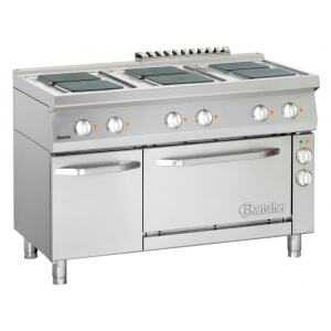 Forno a 6 piastre quadrate con forno elettrico GN1/1 e armadio Serie 700