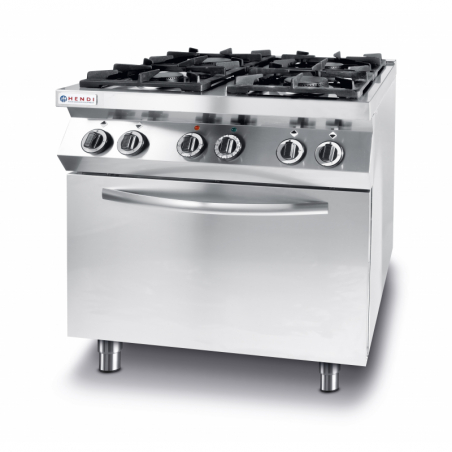 Cucina Kitchen Line - 4 fuochi con forno a convezione elettrico GN 1/1 - Marca HENDI - Fourniresto