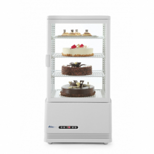 Vetrina refrigerata bianca a 4 lati in vetro - 68 litri