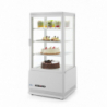 White Refrigerated Display Case with 4 Glass Sides - 78 liters