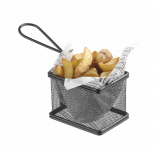 Miniature Black French Fries Basket - 125 x 100 mm