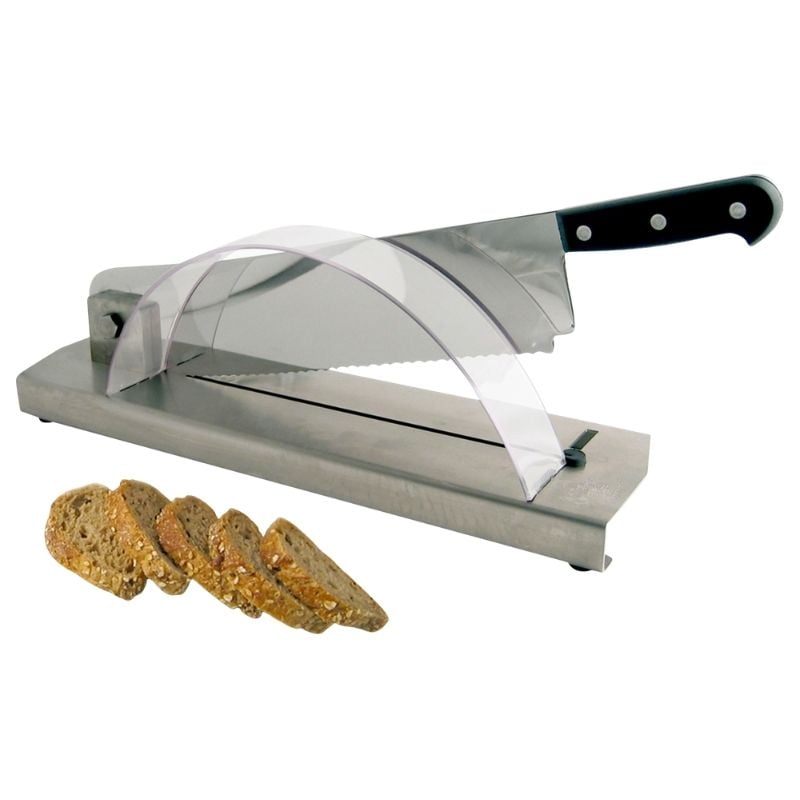Taglia-Pane con Base in Acciaio Inox - Lama Dritta 35 cm - FourniResto Taglia-Pane con Base in Acciaio Inox - Lama Dritta 35 cm - FourniResto