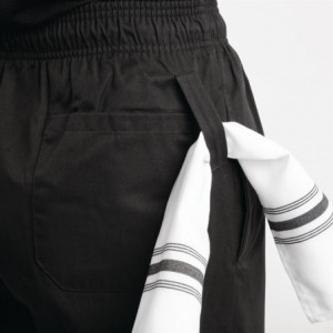 Pantaloni da cucina unisex Easyfit neri trattati al Teflon - Taglia XL - Whites Chefs Clothing - Fourniresto