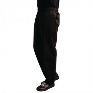 Pantalon de Cuisine Mixte Easyfit Noir Traité Teflon - Taille XS - Whites Chefs Clothing - Fourniresto