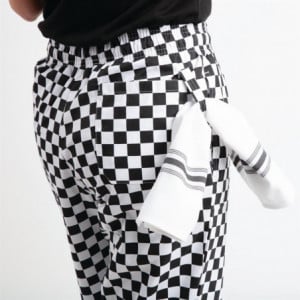 Pantaloni da cucina Easyfit a quadri bianchi e neri - Taglia M - Whites Chefs Clothing - Fourniresto