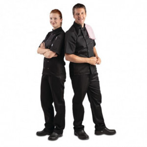 Giacca da cucina unisex nera a maniche corte Vegas - Taglia Xs - Whites Chefs Clothing - Fourniresto