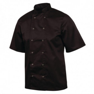 Giacca da cucina unisex nera a maniche corte Vegas - Taglia Xs - Whites Chefs Clothing - Fourniresto