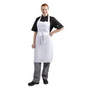 Grembiule Bavaglino Bianco 711 X 656 Mm - Abbigliamento da chef bianco - Fourniresto