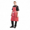 Grembiule Bavaglino a Righe Rosse e Bianche 710 x 970 mm - Abbigliamento da Chef Whites - Fourniresto