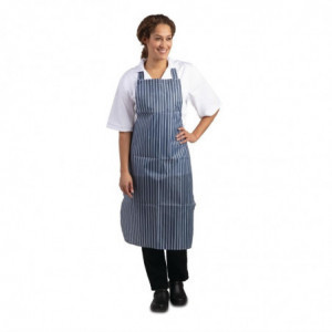 Grembiule Bavaglino Impermeabile a Righe Blu e Bianco 1016 x 711 mm - Abbigliamento da Chef Whites - Fourniresto