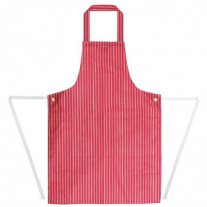 Grembiule Bavaglino Impermeabile a Righe Rosse e Bianche 1016 x 711 mm - Abbigliamento per Chef Whites - Fourniresto