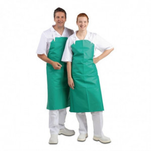 Grembiule Bavaglia Impermeabile Molto Resistente Verde 1070 X 910 Mm - Abbigliamento per Chef Whites - Fourniresto