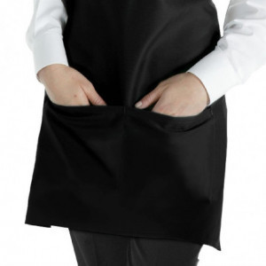 Grembiule Bavaglia Tuxedo Nero in Policotone 698 x 838 mm - Chef Works - Fourniresto