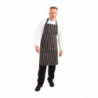 Grembiule da cucina a righe nero e bianco 760 x 970 mm - Abbigliamento da chef bianco - Fourniresto