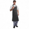 Grembiule da cucina a righe nero e bianco 760 x 970 mm - Abbigliamento da chef bianco - Fourniresto