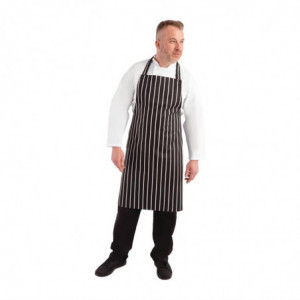 Grembiule da cucina a righe nero e bianco 760 x 970 mm - Abbigliamento da chef bianco - Fourniresto