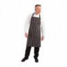 Tablier De Cuisine Rayé Noir Et Blanc 760 X 970 Mm - Whites Chefs Clothing - Fourniresto