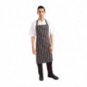 Grembiule da cucina a righe nero e bianco 760 x 970 mm - Abbigliamento da chef bianco - Fourniresto