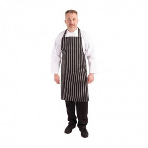 Grembiule da cucina a righe nero e bianco 760 x 970 mm - Abbigliamento da chef bianco - Fourniresto