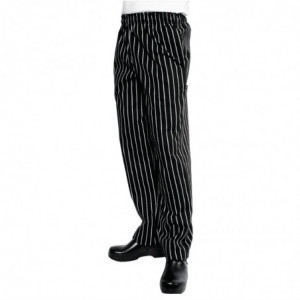 Pantaloni da cucina unisex a righe nere e bianche - Taglia L - Chef Works - Fourniresto