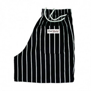 Pantaloni da cucina unisex a righe nere e bianche - Taglia L - Chef Works - Fourniresto