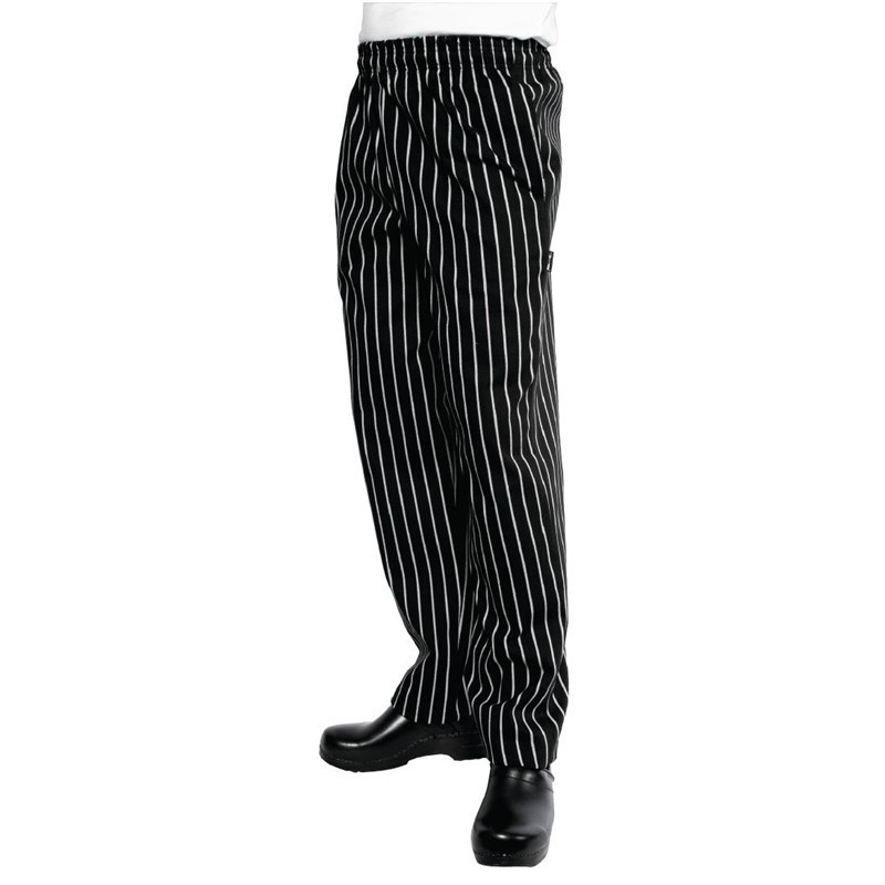 Pantaloni da cucina unisex a righe nere e bianche - Taglia M - Chef Works - Fourniresto