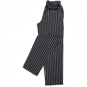 Pantaloni da cucina unisex a righe nere e bianche - Taglia M - Chef Works - Fourniresto