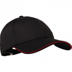 Cappellino da baseball Cool Vent nero con bordo rosso - Taglia unica - Chef Works - Fourniresto