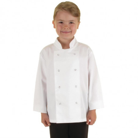 Giacca da cucina bianca per bambini - Taglia S/M 5/7 anni - Abbigliamento da chef bianco - Fourniresto