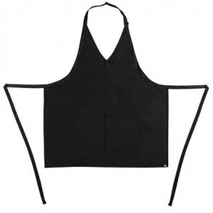 Grembiule da cameriere con colletto a V nero in policotone 838 x 698 mm - Whites Chefs Clothing - Fourniresto